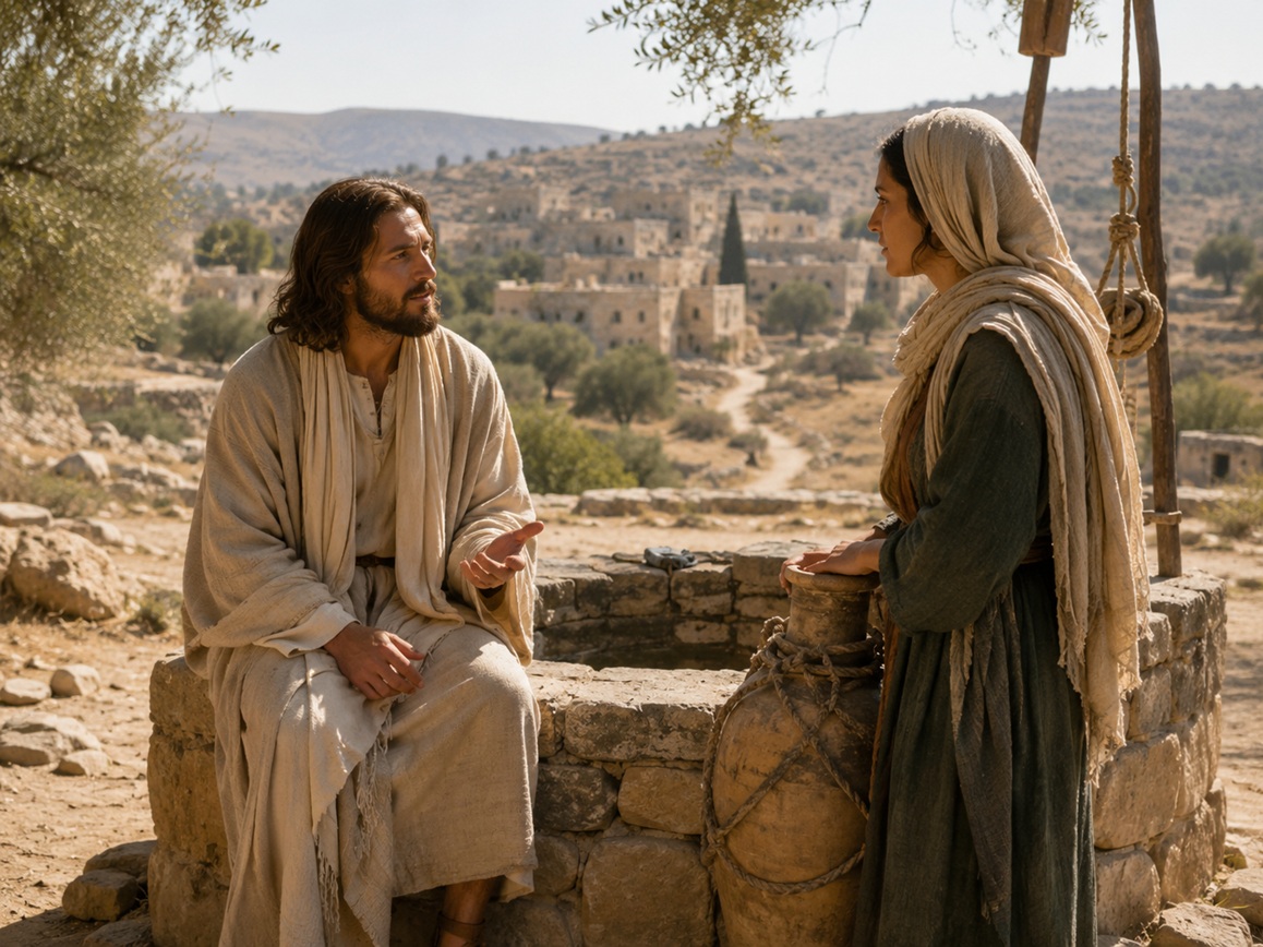 Jesus and the Samaritan woman at the well
